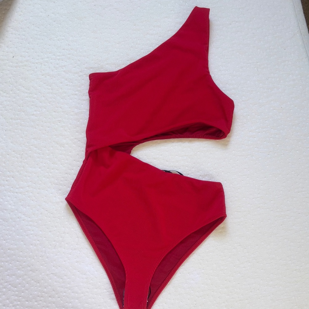 Beach Riot Scarlet Asymmetrical One Piece